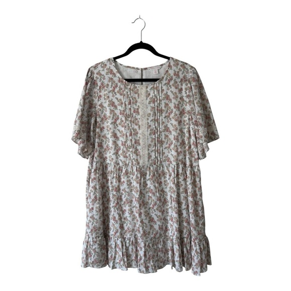 Jillian Harris X Joe Fresh Tiered Cotton Floral Mini Dress - Size Large - Picture 2 of 16
